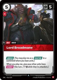Lord Broadmane - Unleashed - Riftbound: League of Legends Trading Card Game card