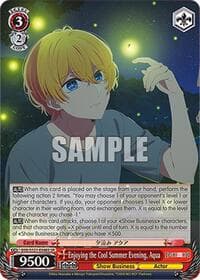 Enjoying the Cool Summer Evening, Aqua (SR) - [OSHI NO KO] Vol.2 - Weiss Schwarz card