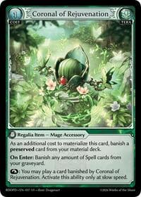 Coronal of Rejuvenation - Radiant Origins: Pantheon - Grand Archive TCG card