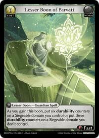 Lesser Boon of Parvati - Radiant Origins: Pantheon - Grand Archive TCG card