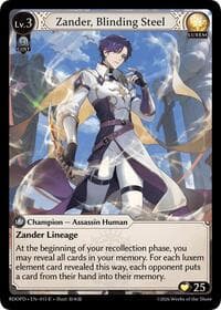 Zander, Blinding Steel (Extended Art) - Radiant Origins: Pantheon - Grand Archive TCG card