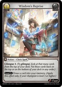Wisdom's Reprise - Radiant Origins: Pantheon - Grand Archive TCG card
