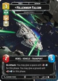 Millennium Falcon - Dodging Patrols - A Lawless Time: Weekly Play Promos - Star Wars: Unlimited card