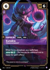 Syndra, Transcendent - Unleashed - Riftbound: League of Legends Trading Card Game card