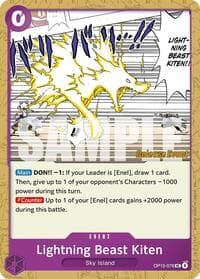 Lightning Beast Kiten - Adventure on Kami's Island Release Event Cards - One Piece Card Game card