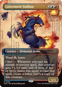 Colorstorm Stallion (Borderless) - Secrets of Strixhaven - Magic: The Gathering card
