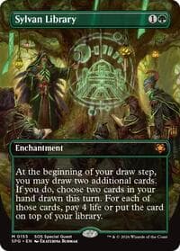 Sylvan Library (Borderless) - Special Guests - Magic: The Gathering card