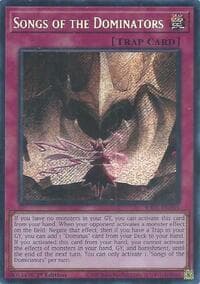 Songs of the Dominators (Secret Rare) - Rarity Collection 5 - YuGiOh card