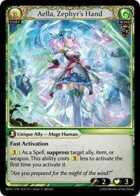 Aella, Zephyr's Hand - Radiant Origins - Grand Archive TCG card