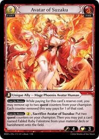Avatar of Suzaku - Radiant Origins - Grand Archive TCG card