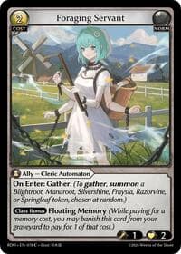 Foraging Servant - Radiant Origins - Grand Archive TCG card