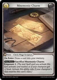 Mnemonic Charm - Radiant Origins - Grand Archive TCG card