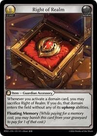 Right of Realm - Radiant Origins - Grand Archive TCG card