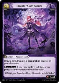 Sinister Composure - Radiant Origins - Grand Archive TCG card