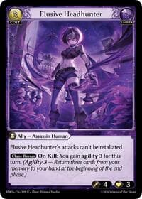 Elusive Headhunter (Curio Foil) - Radiant Origins - Grand Archive TCG card