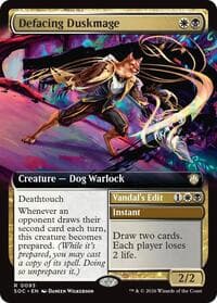 Defacing Duskmage (Extended Art) - Commander: Secrets of Strixhaven - Magic: The Gathering card