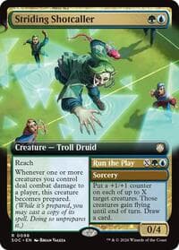 Striding Shotcaller (Extended Art) - Commander: Secrets of Strixhaven - Magic: The Gathering card