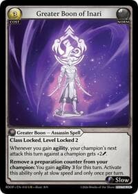 Greater Boon of Inari - Radiant Origins: Pantheon - Grand Archive TCG card