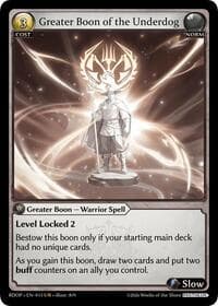 Greater Boon of the Underdog - Radiant Origins: Pantheon - Grand Archive TCG card