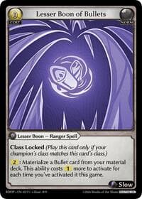 Lesser Boon of Bullets - Radiant Origins: Pantheon - Grand Archive TCG card