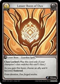 Lesser Boon of Dux - Radiant Origins: Pantheon - Grand Archive TCG card