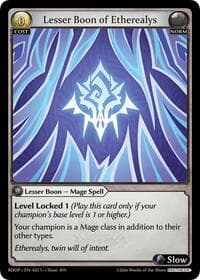 Lesser Boon of Etherealys - Radiant Origins: Pantheon - Grand Archive TCG card