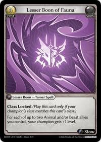 Lesser Boon of Fauna - Radiant Origins: Pantheon - Grand Archive TCG card