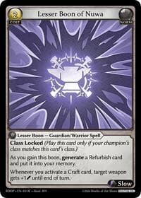 Lesser Boon of Nuwa - Radiant Origins: Pantheon - Grand Archive TCG card