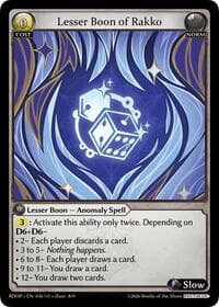 Lesser Boon of Rakko - Radiant Origins: Pantheon - Grand Archive TCG card