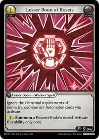 Lesser Boon of Rosen - Radiant Origins: Pantheon - Grand Archive TCG card