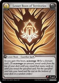Lesser Boon of Territories - Radiant Origins: Pantheon - Grand Archive TCG card