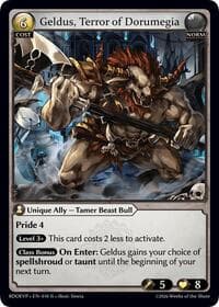 Geldus, Terror of Dorumegia - Radiant Origins Event Pack - Grand Archive TCG card