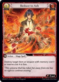 Reduce to Ash - Radiant Origins Event Pack - Grand Archive TCG card
