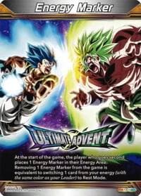Energy Marker - Ultimate Advent (M-50) - Three Glorious Fighters - Dragon Ball Super: Masters card