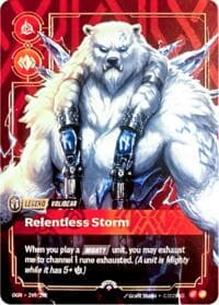 Volibear, Relentless Storm (Metal) (Prize Wall) - Riftbound Organized Play Promotional Cards - Riftbound: League of Legends Trading Card Game card