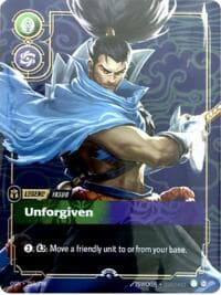 Yasuo, Unforgiven (Metal) (Prize Wall) - Riftbound Organized Play Promotional Cards - Riftbound: League of Legends Trading Card Game card
