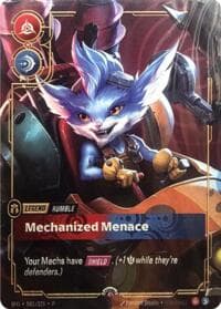 Rumble, Mechanized Menace (Metal) (Prize Wall) - Riftbound Organized Play Promotional Cards - Riftbound: League of Legends Trading Card Game card