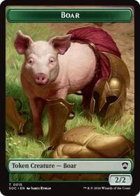 Boar // Fractal (0005) Double-Sided Token - Commander: Secrets of Strixhaven - Magic: The Gathering card