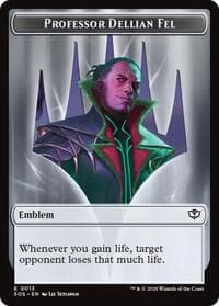 Emblem - Professor Dellian Fel  // Pest (0008) Double-Sided Token - Secrets of Strixhaven - Magic: The Gathering card