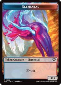 Elemental (0002) // Treasure Double-Sided Token - Secrets of Strixhaven - Magic: The Gathering card