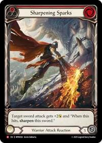 Sharpening Sparks (Extended Art) - Mastery Pack Warrior - Flesh and Blood TCG card