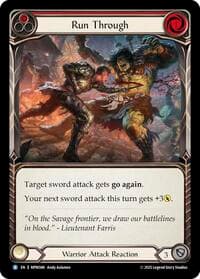 Run Through (Red) - Mastery Pack Warrior - Flesh and Blood TCG card
