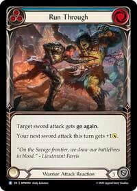 Run Through (Blue) - Mastery Pack Warrior - Flesh and Blood TCG card