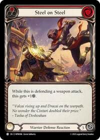 Steel on Steel (Red) - Mastery Pack Warrior - Flesh and Blood TCG card
