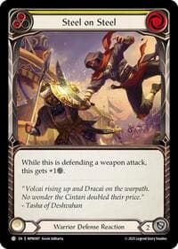Steel on Steel (Yellow) - Mastery Pack Warrior - Flesh and Blood TCG card