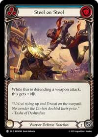 Steel on Steel (Blue) - Mastery Pack Warrior - Flesh and Blood TCG card