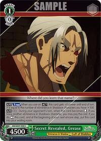 Secret Revealed, Grease - The Eminence in Shadow - Weiss Schwarz card