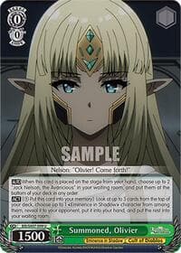 Summoned, Olivier - The Eminence in Shadow - Weiss Schwarz card