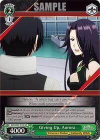 Giving Up, Aurora (SR) - The Eminence in Shadow - Weiss Schwarz card