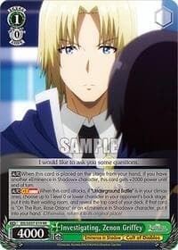 Investigating, Zenon Griffey - The Eminence in Shadow - Weiss Schwarz card